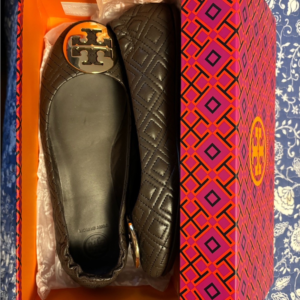 Tory Burch Quilted Minnie Ballet Shoes size 7.5